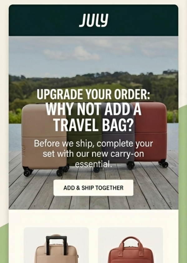 Post-purchase email template example