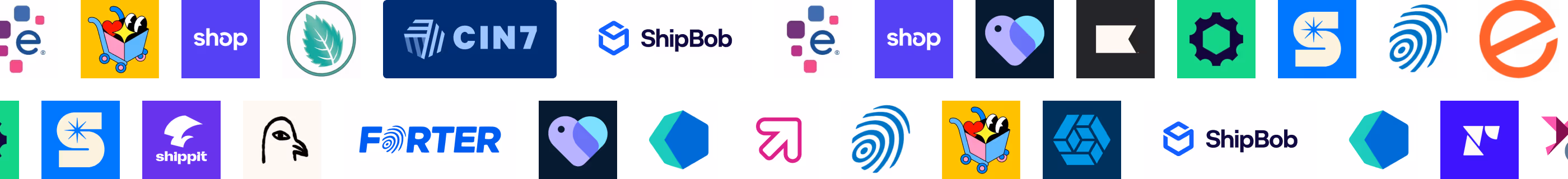 Integration partner logos including Shopify, Klaviyo, ShipHero, and more