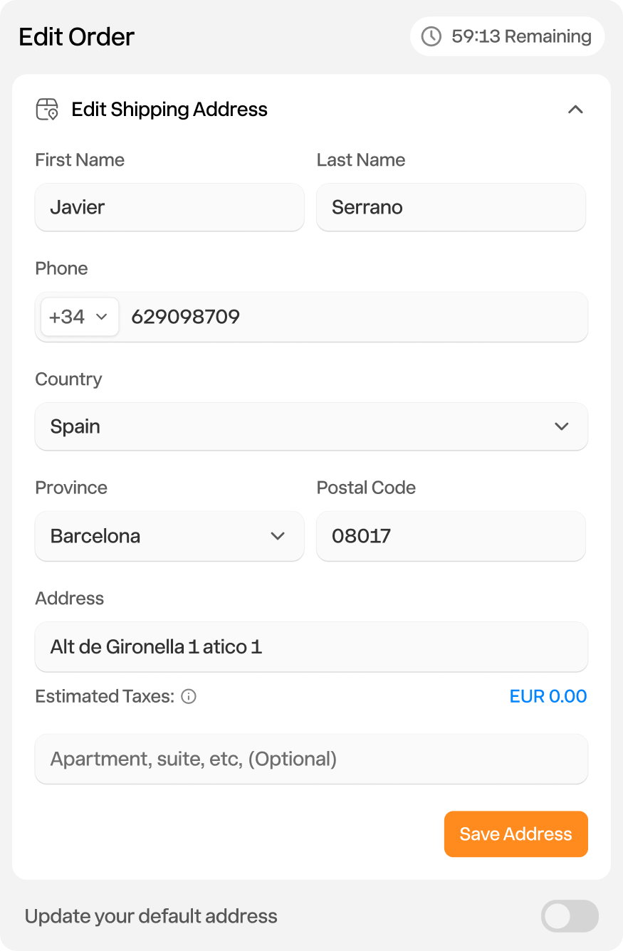 Order editing feature 2
